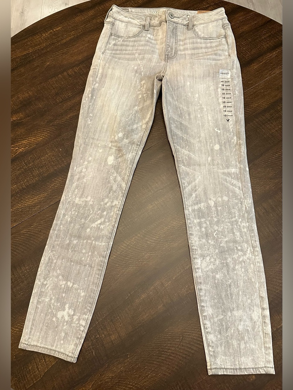 NWT American Eagle Hi-Rise Super Stretch Gray Jegging Jeans Womens Size 10